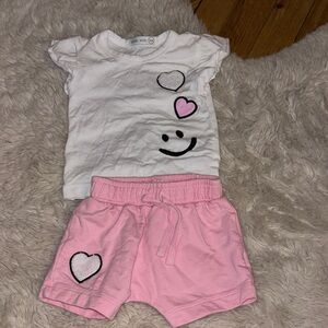 Little miss Cute White and Pink baby Outfit set